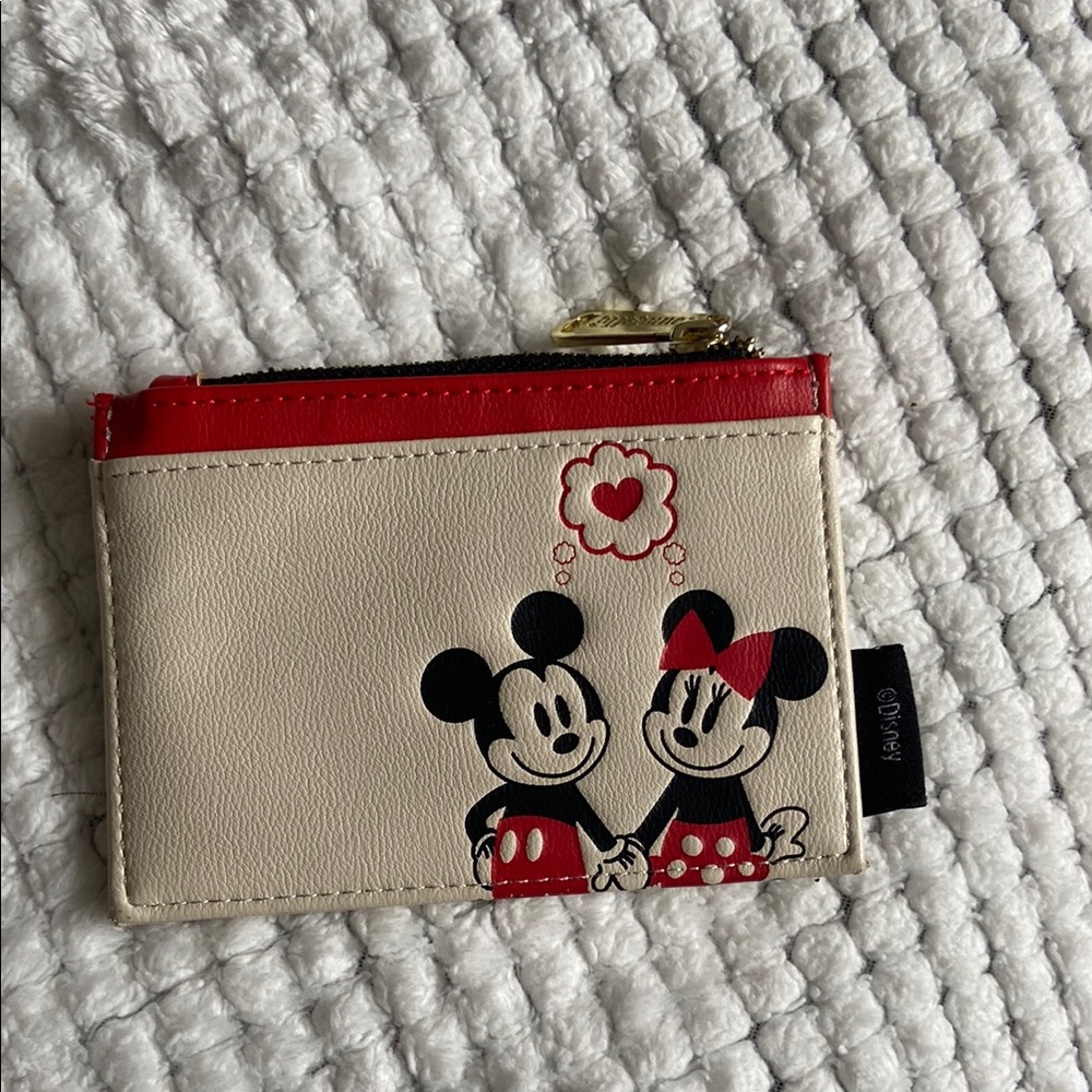 Disney Mickey and Minnie Cream and Red Coin Purse